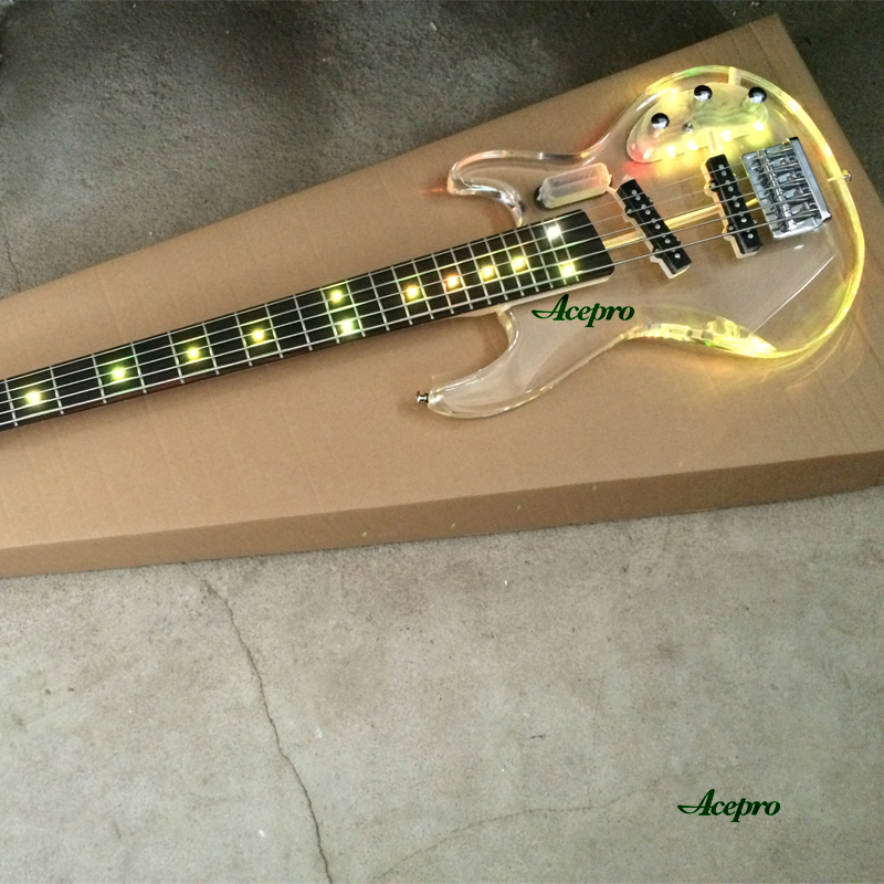 Bass Guitar Fretless - 5 String Acrylic Electric Bass Guitar
