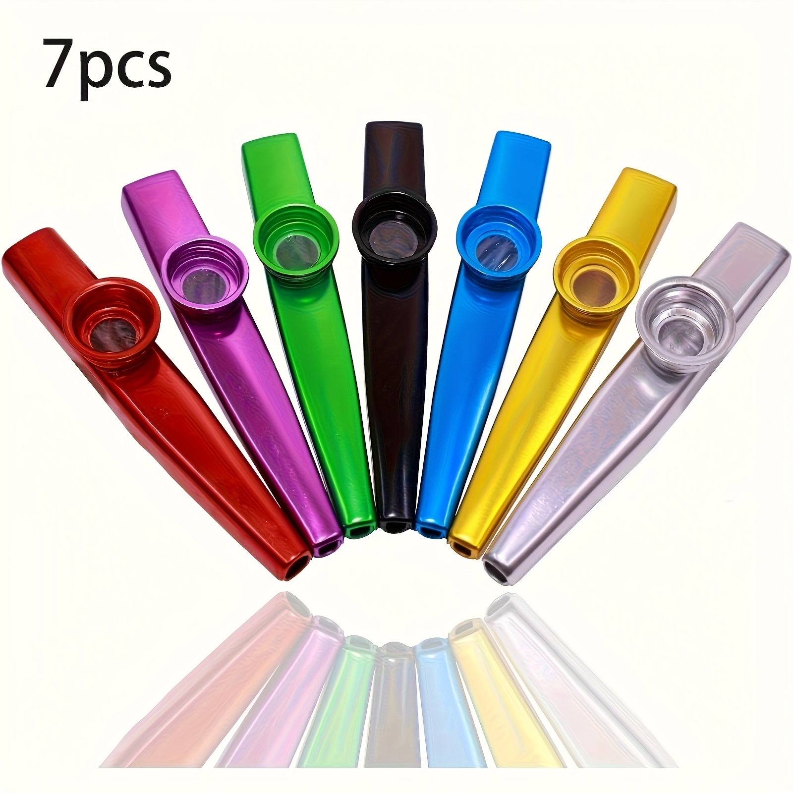 Musical Instrument Art - 7pcs Metal Kazoos Simple Design Lightweight