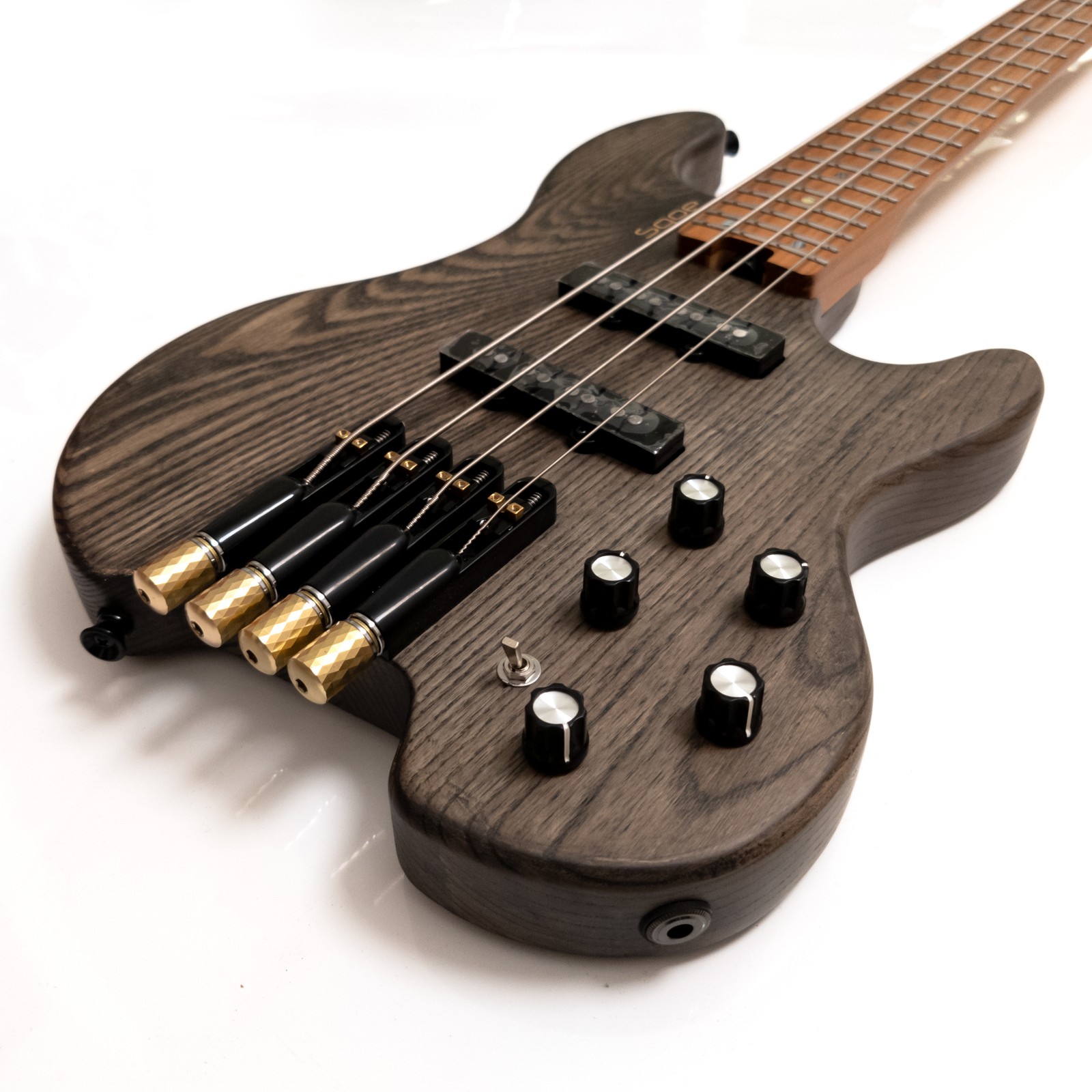 Bass Guitar Fretless - Headless 4 String Bass Guitar Ash