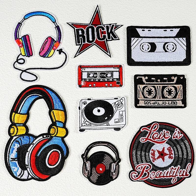 Musical Instrument Painting - Fashion instrument guitar Iron On Patches