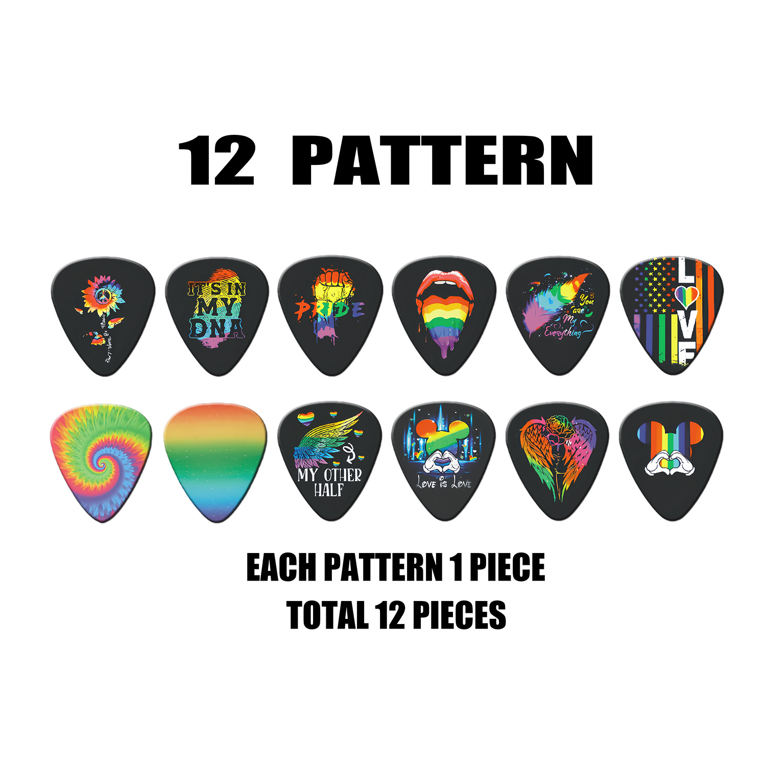 12 Pieces Guitar Picks 0.46mm  - đánh giá và giá Acoustic Guitar Dreadnought