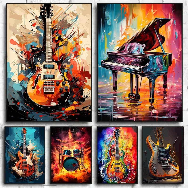 Abstract Colorful Art Musical  - đánh giá và giá Musical Instrument Painting