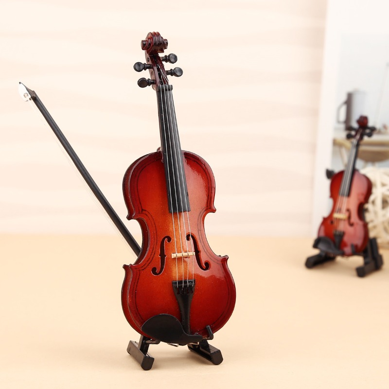 Tiny Violin Figurine Handmade  - đánh giá và giá Musical Instrument Old