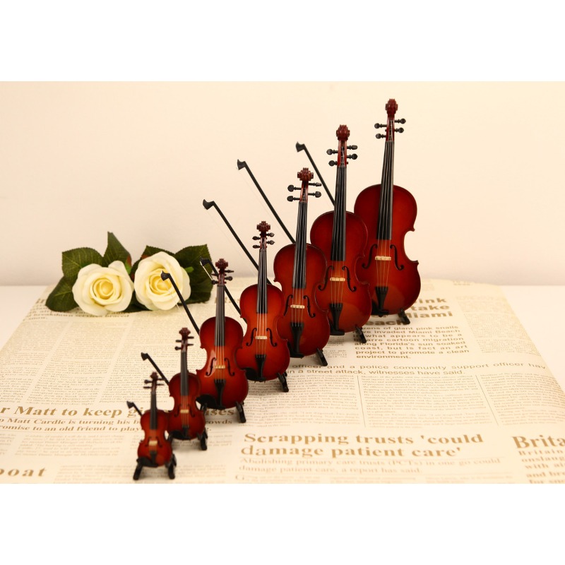 Tiny Violin Figurine Handmade  - đánh giá và giá Musical Instrument Old