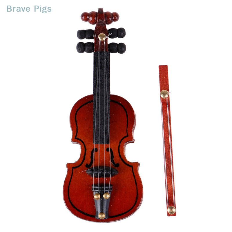 Dollhouse Violin Mini Wooden I - đánh giá và giá Musical Instrument Old