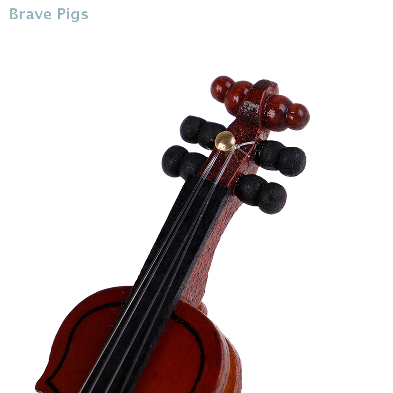 Dollhouse Violin Mini Wooden I - đánh giá và giá Musical Instrument Old