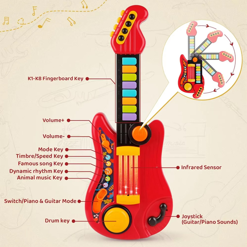 2 In 1 Electric Kids Guitar To - đánh giá và giá Musical Instrument Project