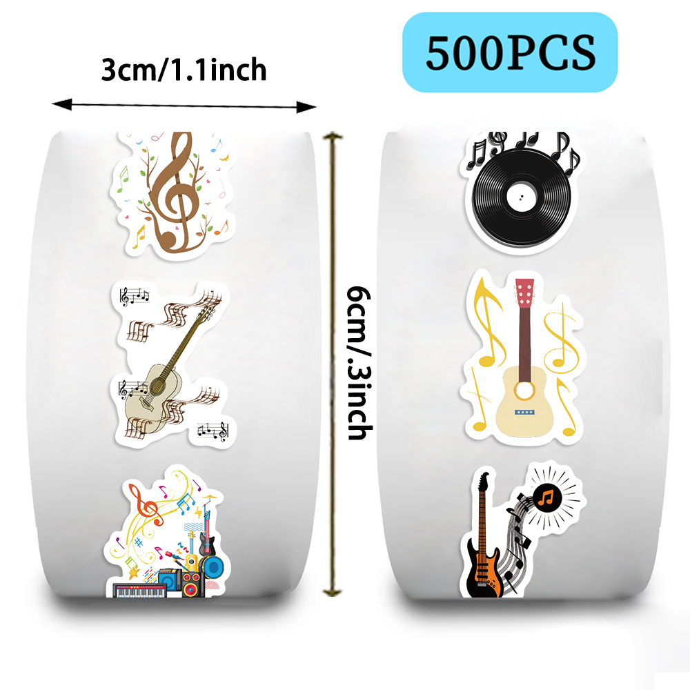 500PCS Music Theme Stickers Ro - đánh giá và giá Musical Instrument Old