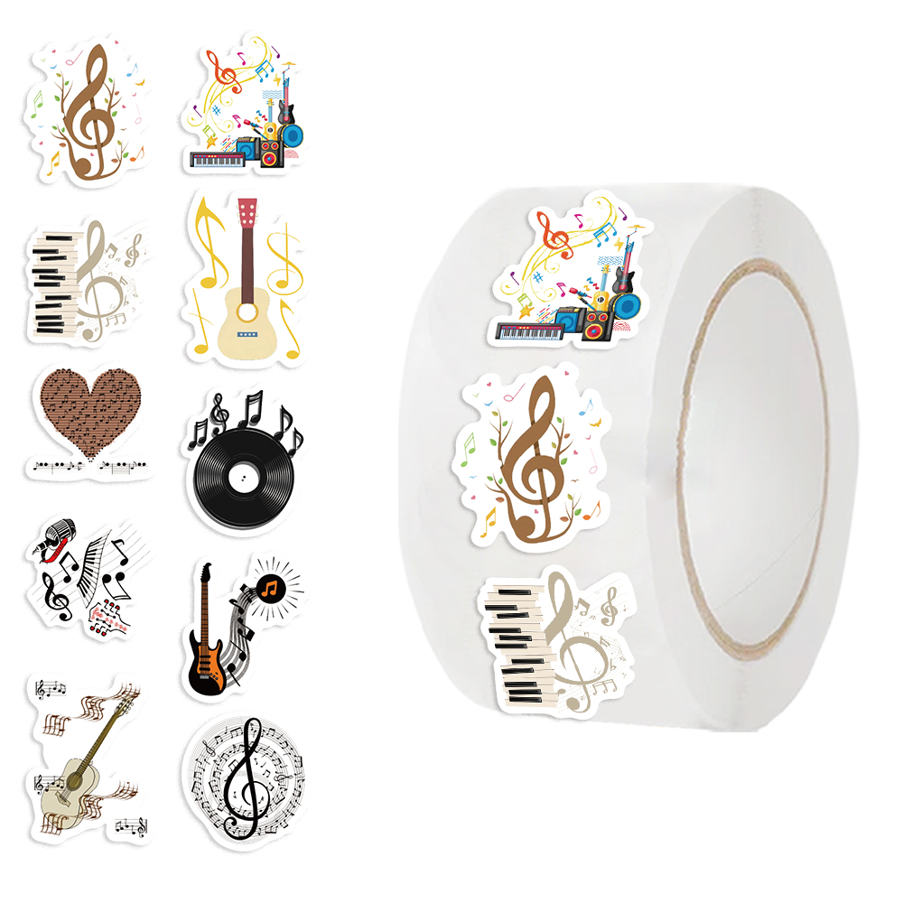500PCS Music Theme Stickers Ro - đánh giá và giá Musical Instrument Old