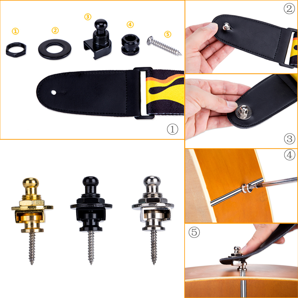 2pcs Folk Guitar Slings Buckle - đánh giá và giá Musical Instrument Ending In A