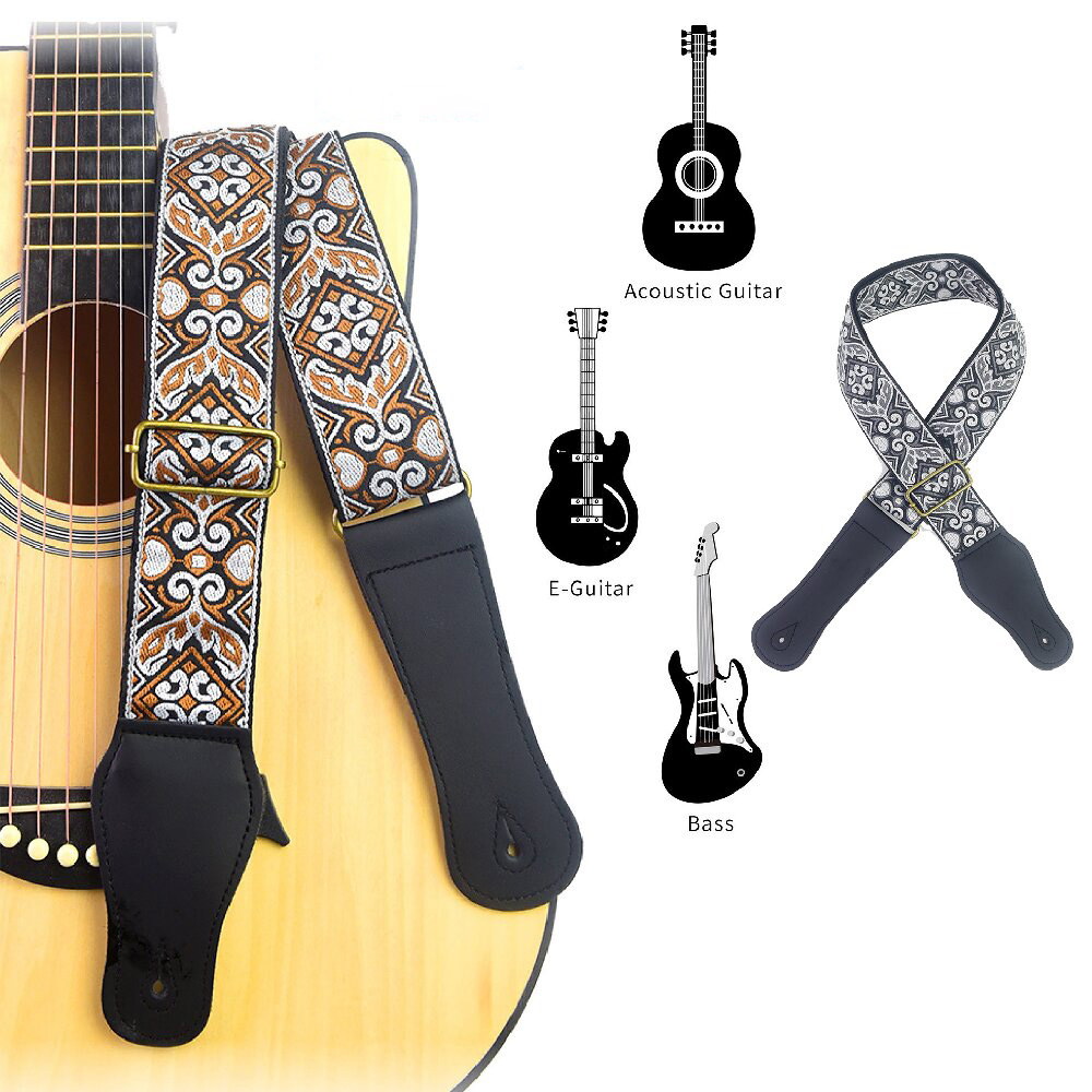 Guitar Strap Embroidered Print - đánh giá và giá Musical Instrument Art